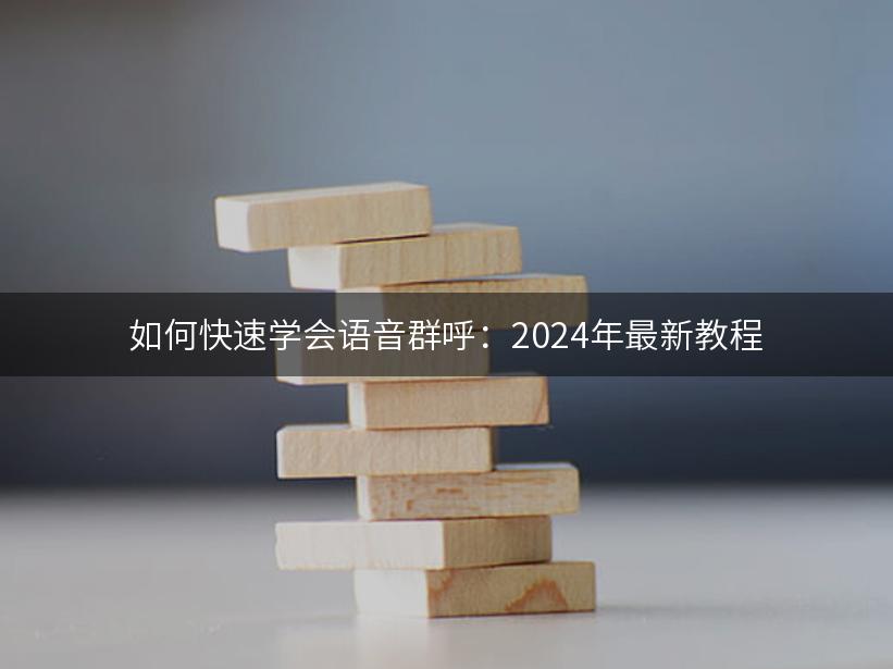 如何快速学会语音群呼：2024年最新教程